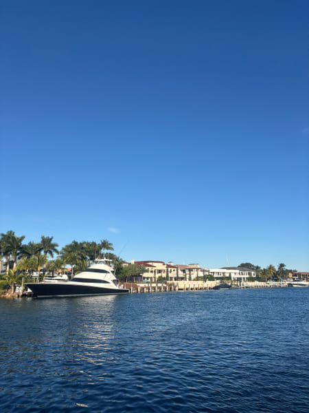 Waterfront homes and docks along the Hillsboro Mile near Lighthouse Point